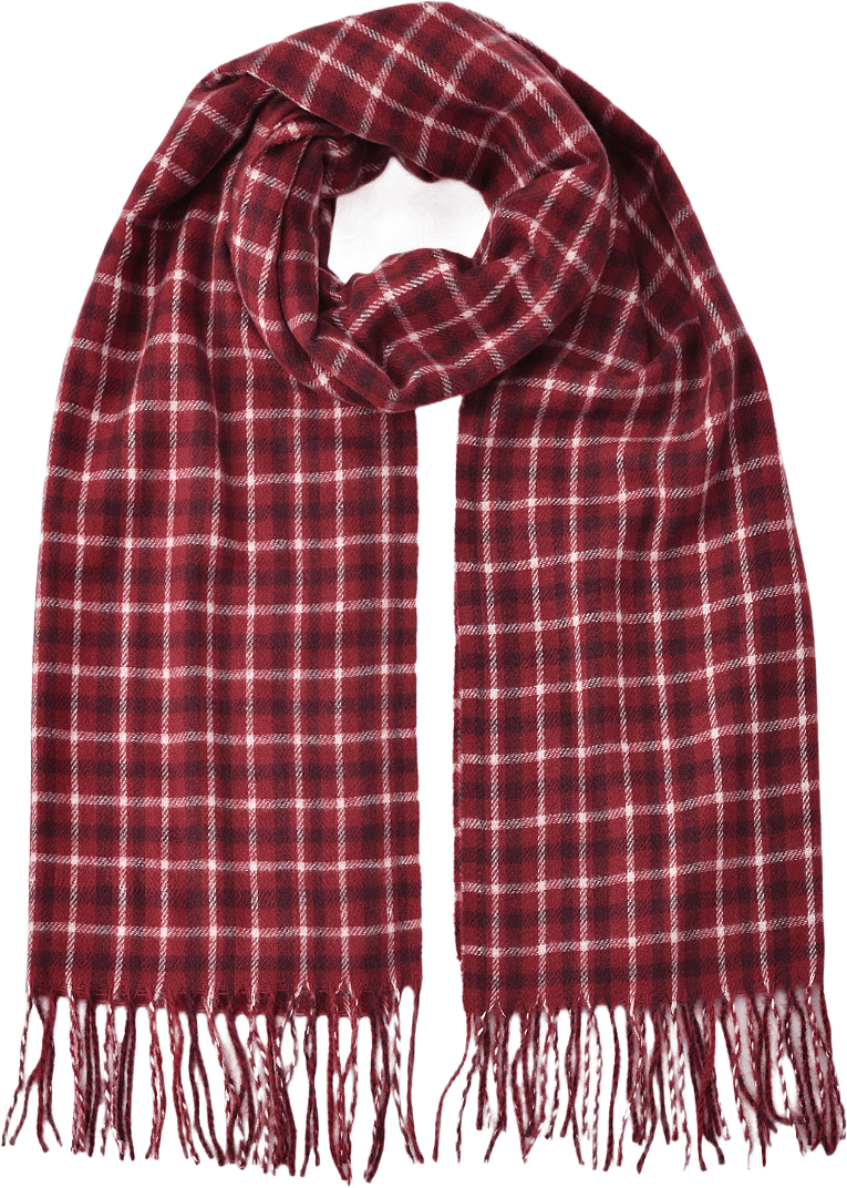 Halsduk med fransar ELLA, från Å WOMAN, i färgen Wine Red.
