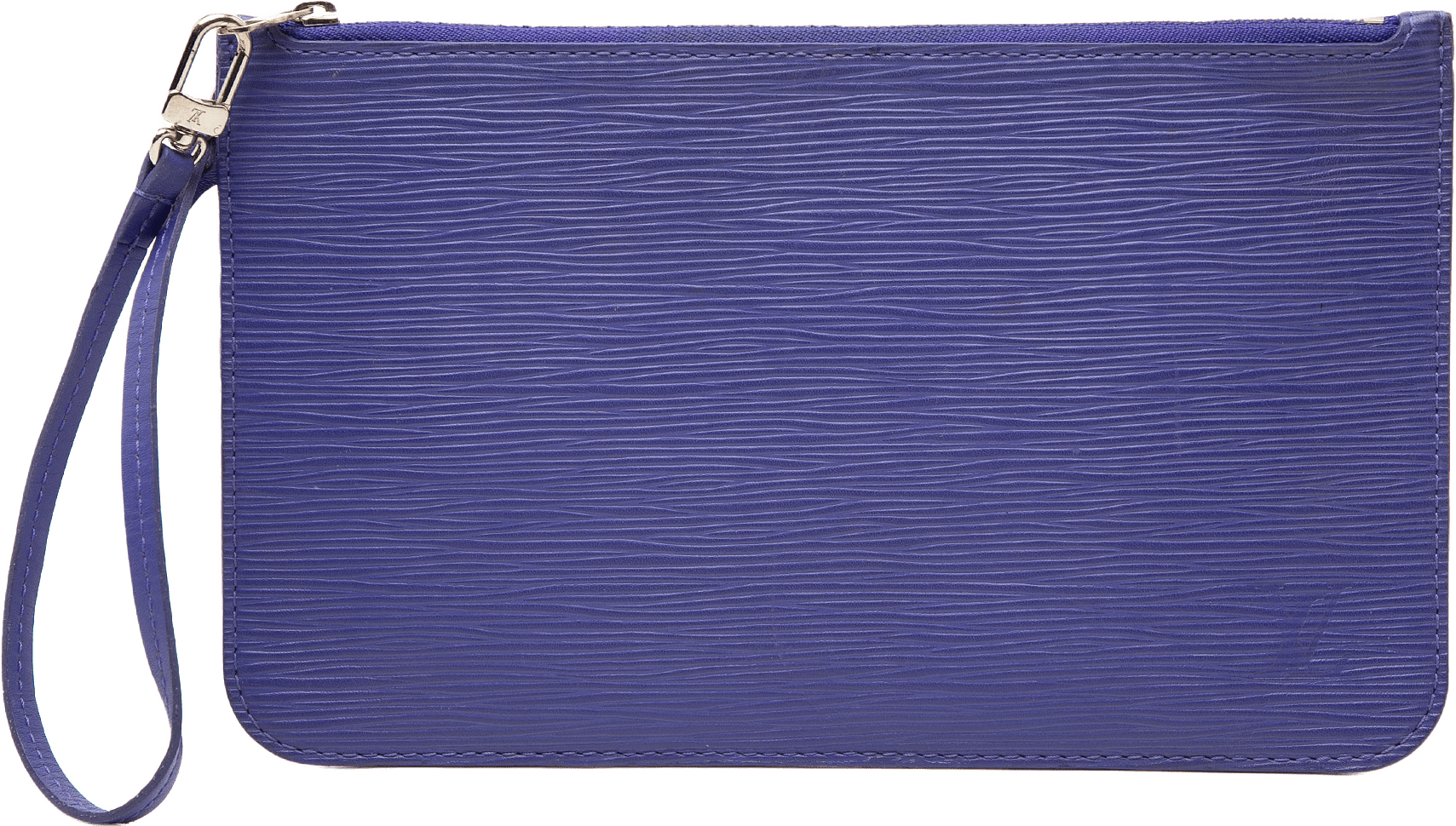 Louis Vuitton Epi Neverfull Pouch, från Luxclusif, i färgen purple.