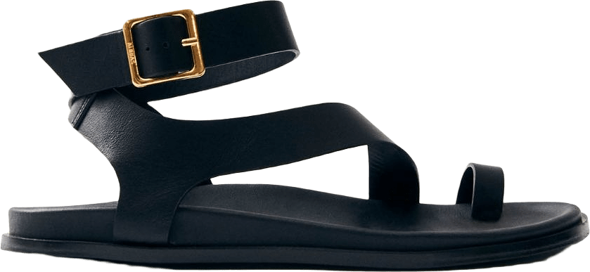 Myles Black Leather Sandals
