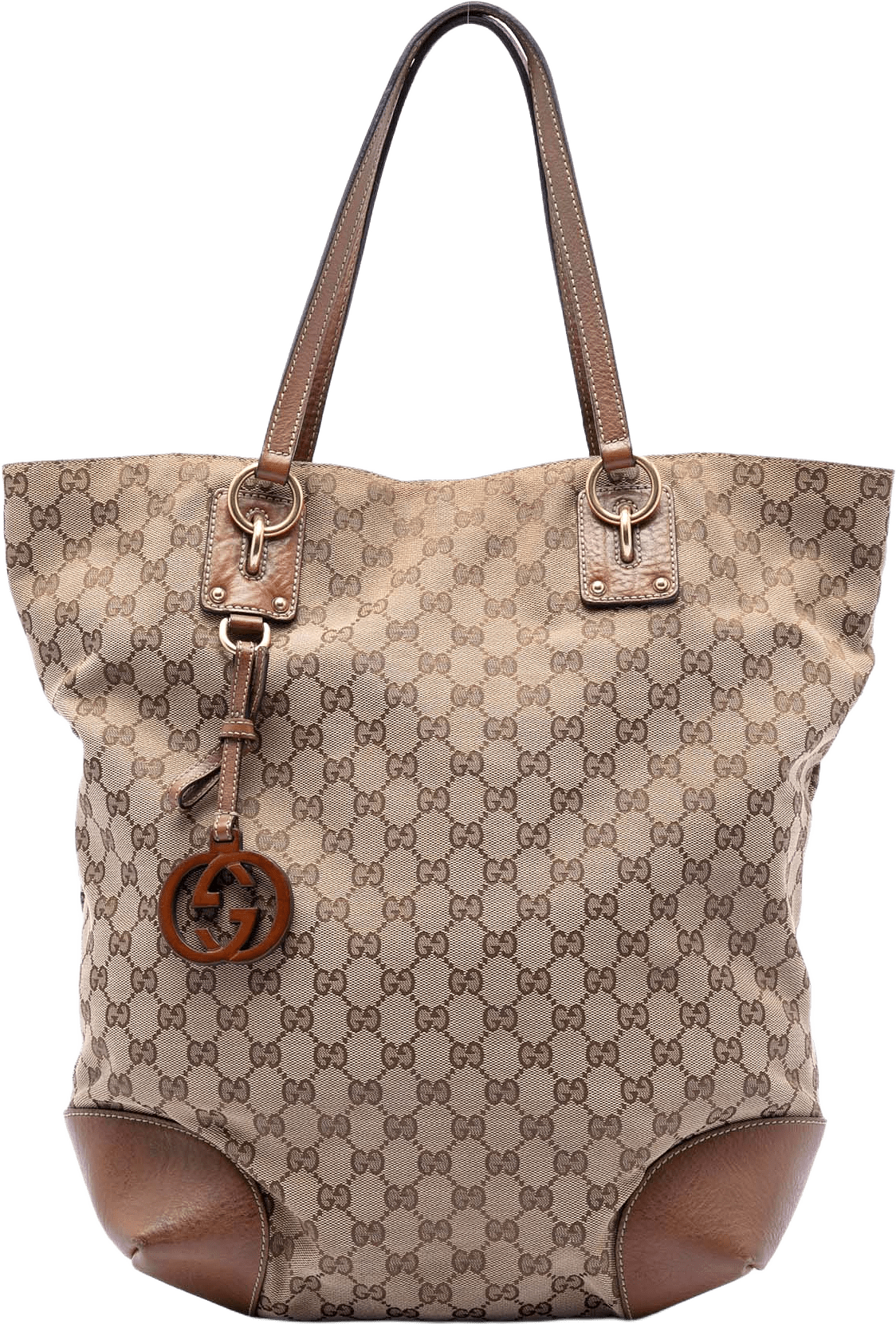 Gucci Large Gg Canvas Gg Charm Tote, från Luxclusif, i färgen beige.