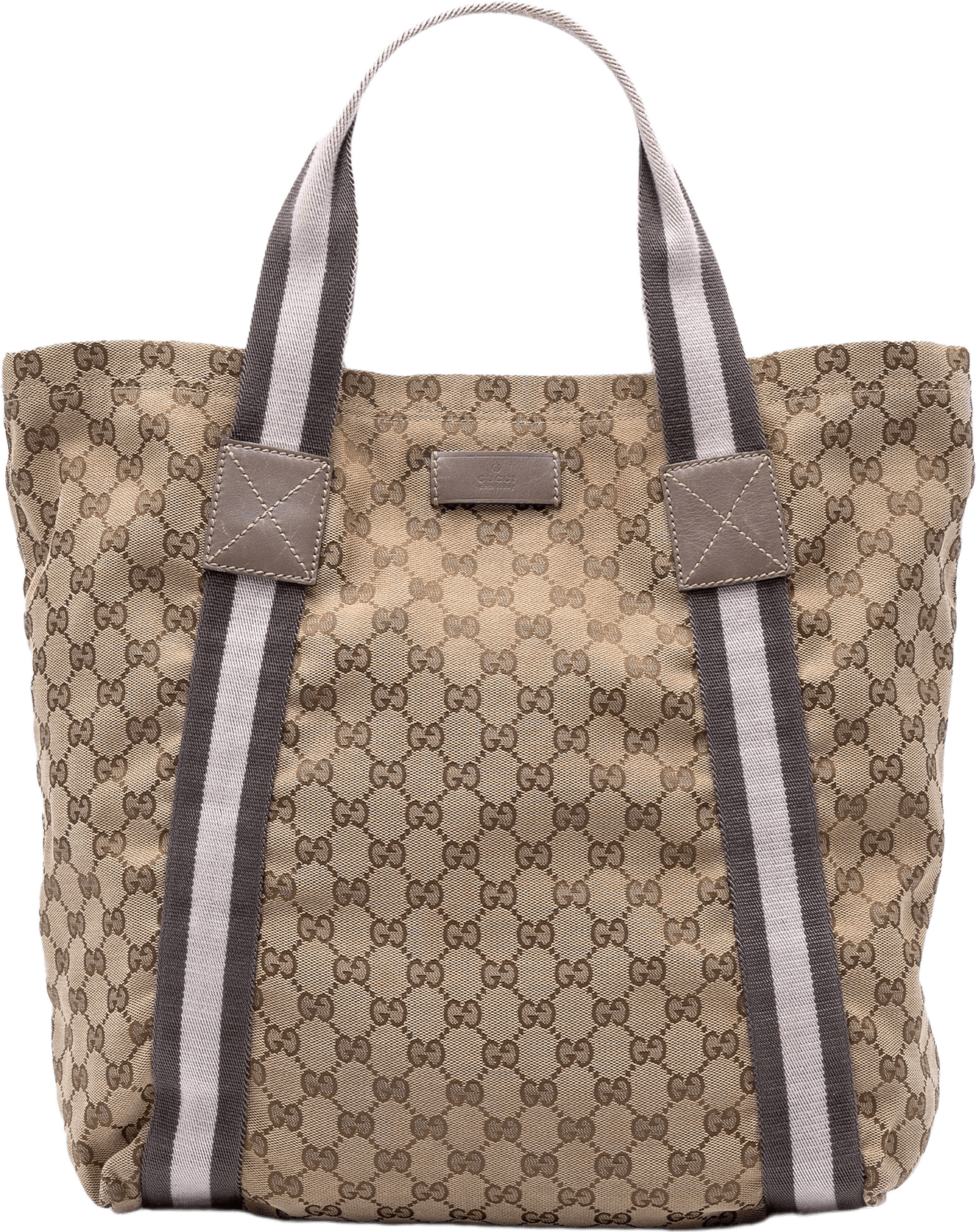 Gucci Gg Canvas Web Tote, från Luxclusif, i färgen beige.