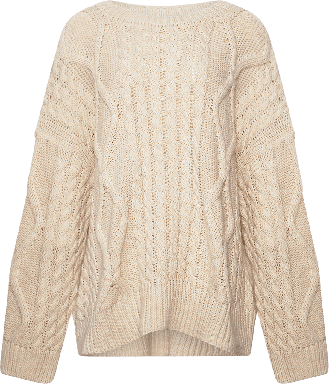 Carla, O-neck Oversized Knit - Off White, från Tiffany, i färgen off white.