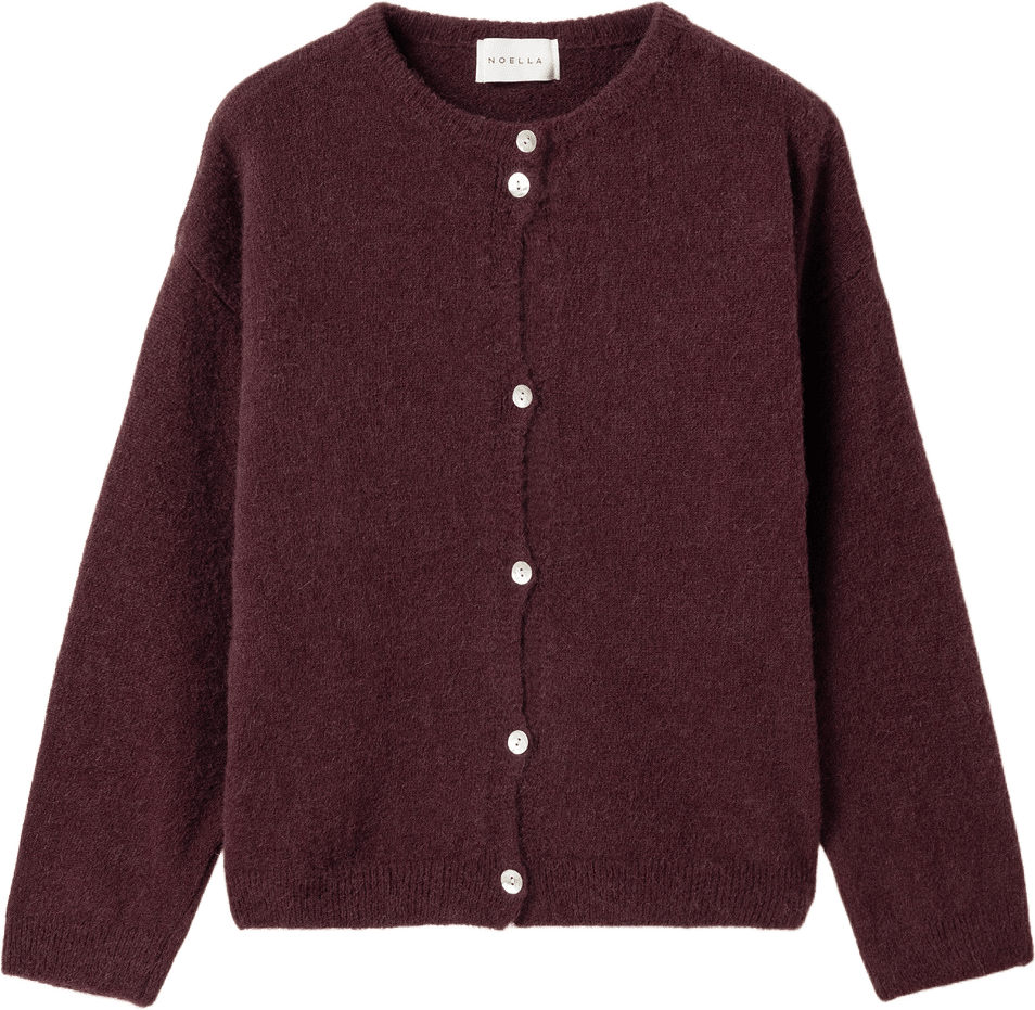 N-numa Knit Cardigan - Winetasting, från Noella, i färgen winetasting.