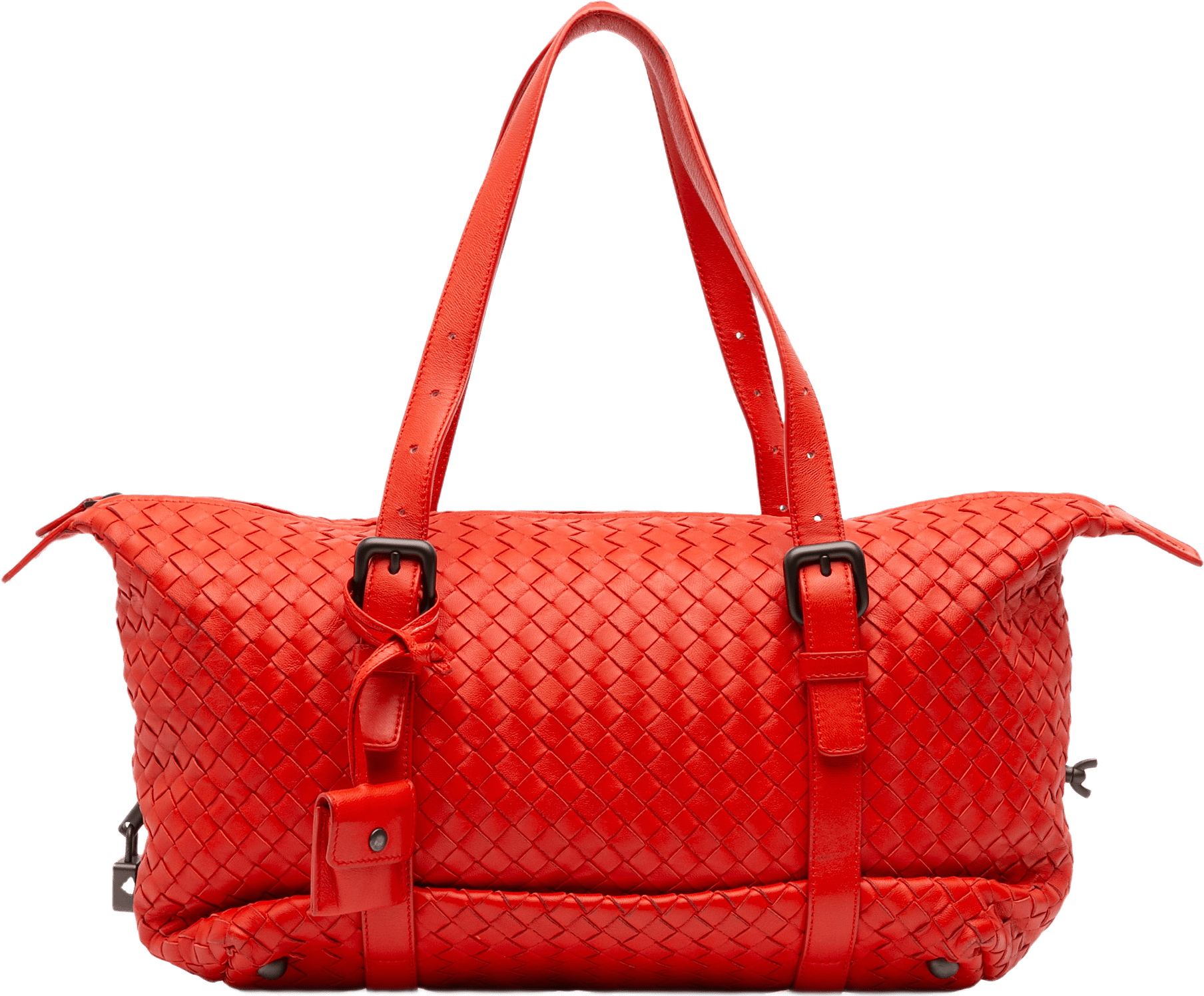 Bottega Veneta Nappa Intrecciato Montaigne Shoulder Bag, från Luxclusif, i färgen röd.