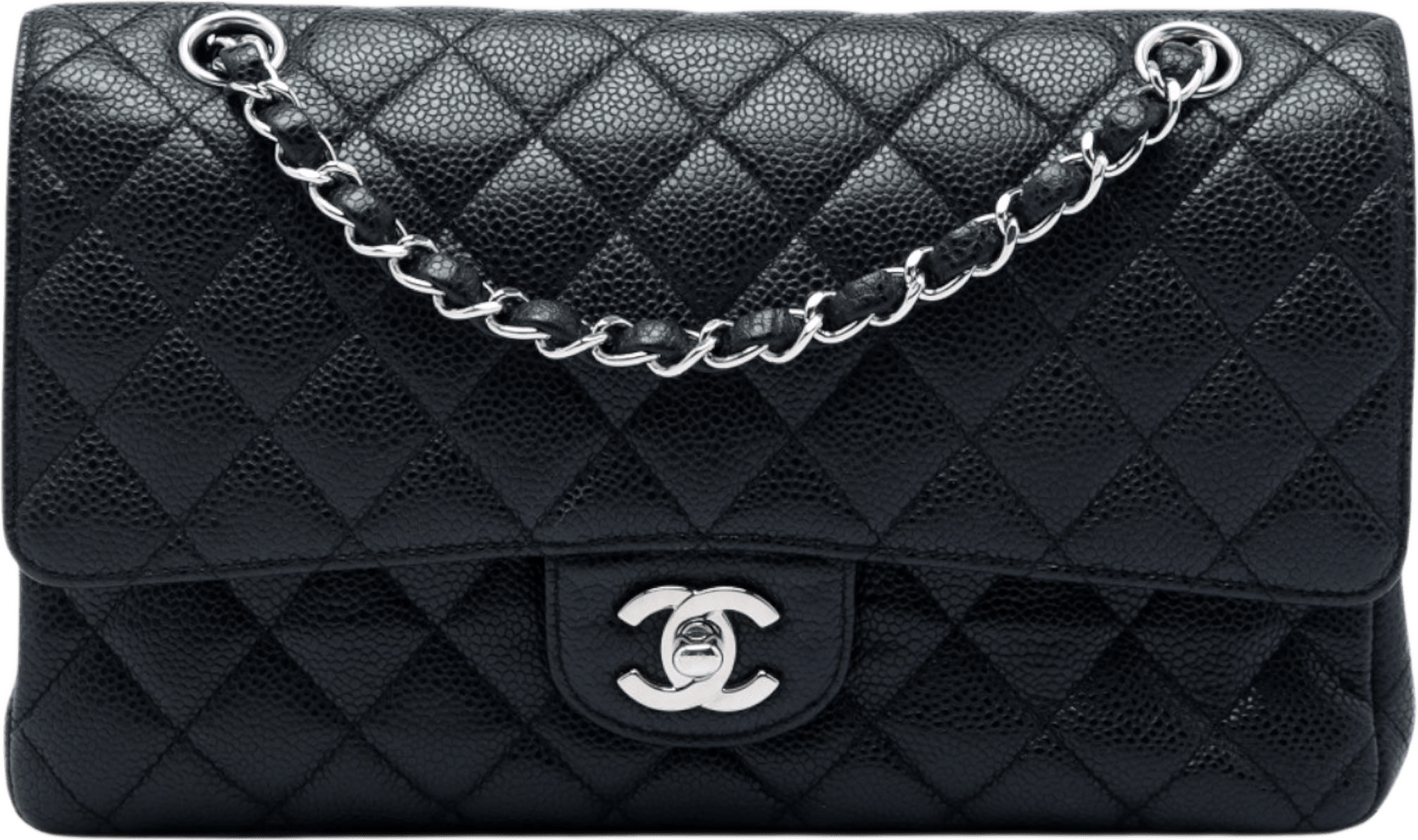 Chanel Medium Classic Caviar Double Flap, från Luxclusif, i färgen svart.