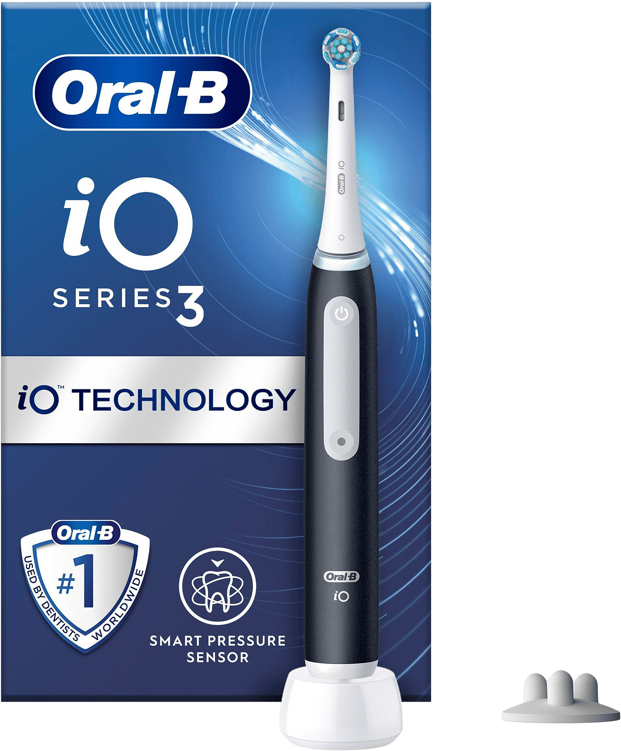 Eltandborste Io3s Matt Black, från Oral-B, i färgen svart.
