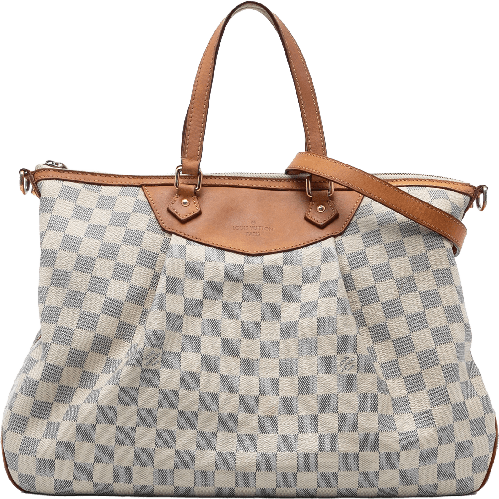 Louis Vuitton Damier Azur Siracusa Gm, från Luxclusif, i färgen white.