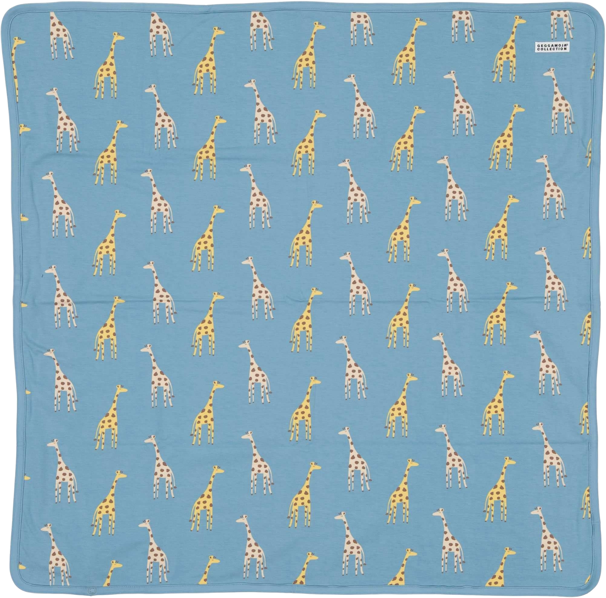 Babyfilt Bambu, från Geggamoja, i färgen blue giraffe.