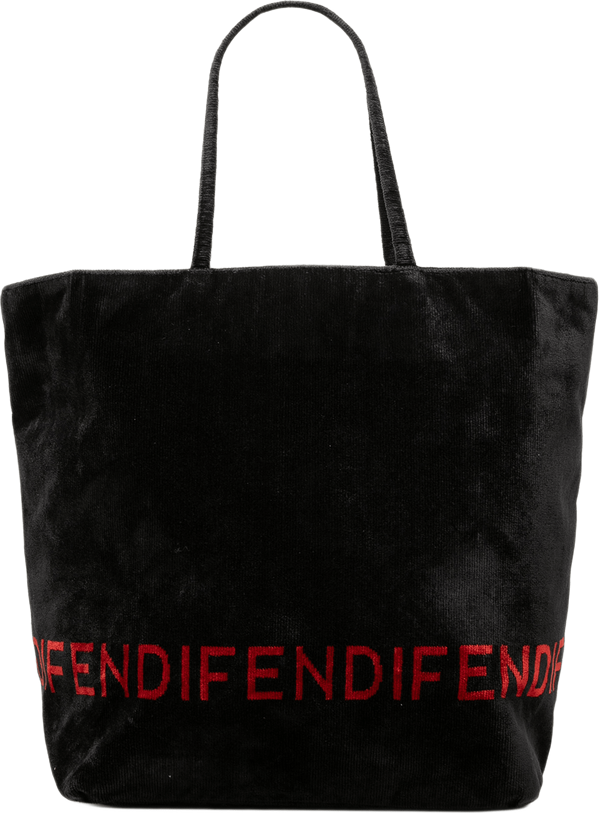 Fendi Velour Logo Tote, från Luxclusif, i färgen svart.