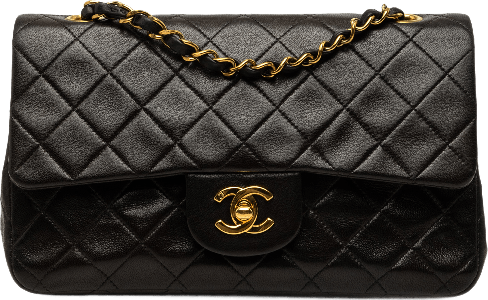 Chanel Medium Classic Lambskin Double Flap, från Luxclusif, i färgen svart.