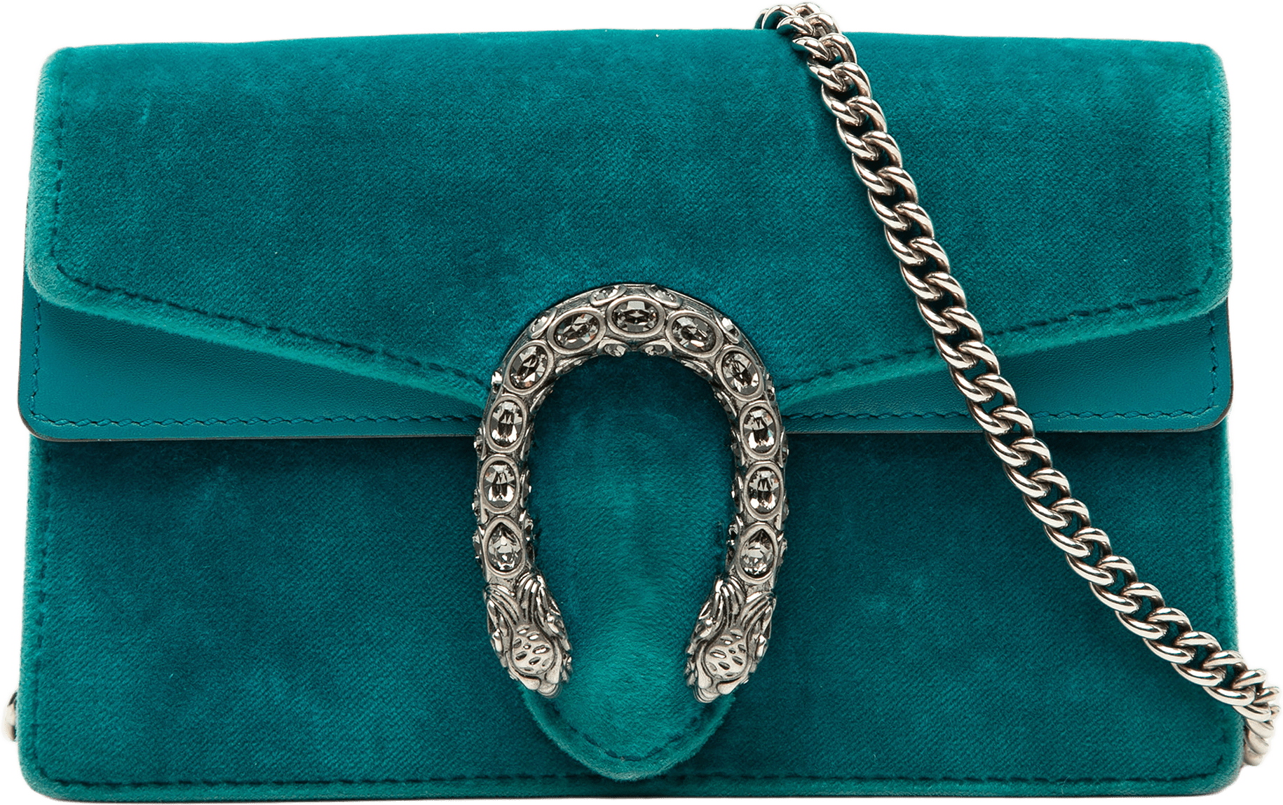 Gucci Mini Velvet Dionysus Crossbody, från Luxclusif, i färgen blue.