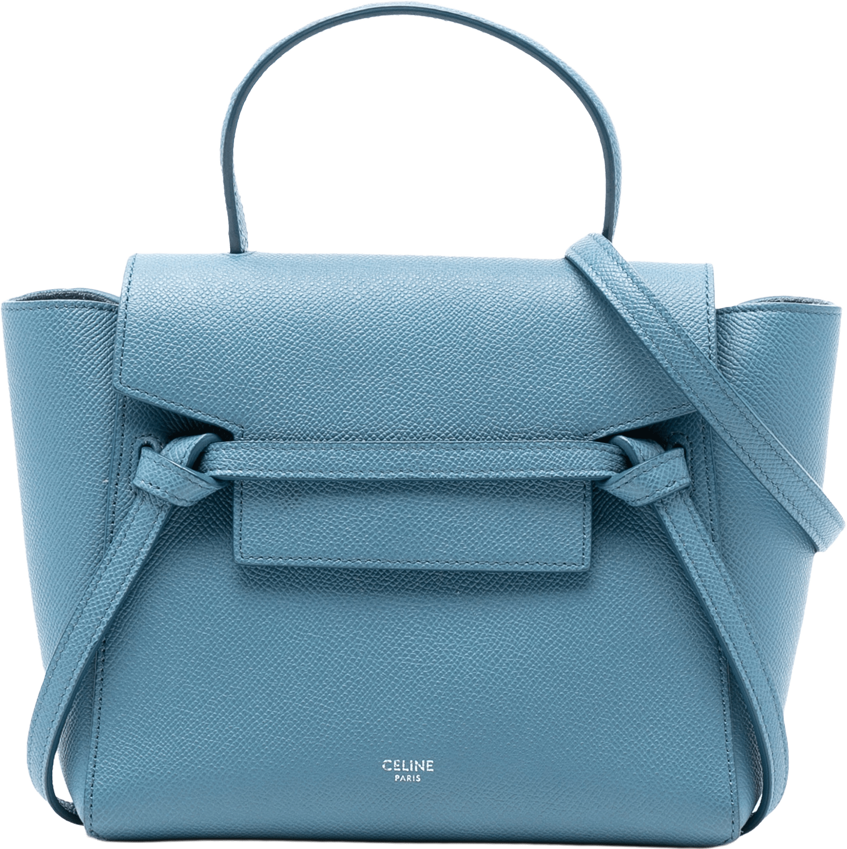 Celine Nano Grained Calfskin Belt Bag, från Luxclusif, i färgen blue.