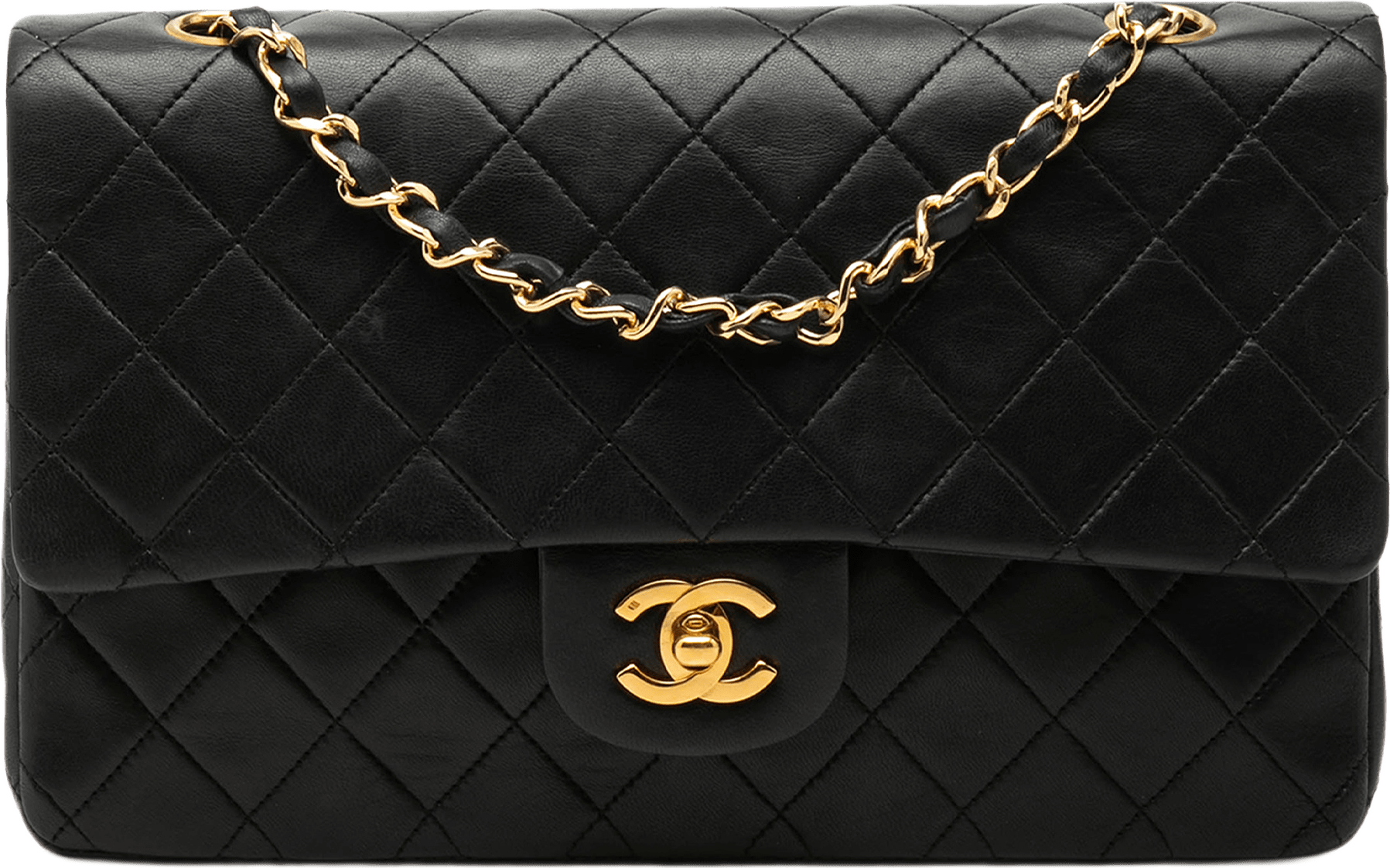 Chanel Medium Classic Lambskin Double Flap, från Luxclusif, i färgen black.