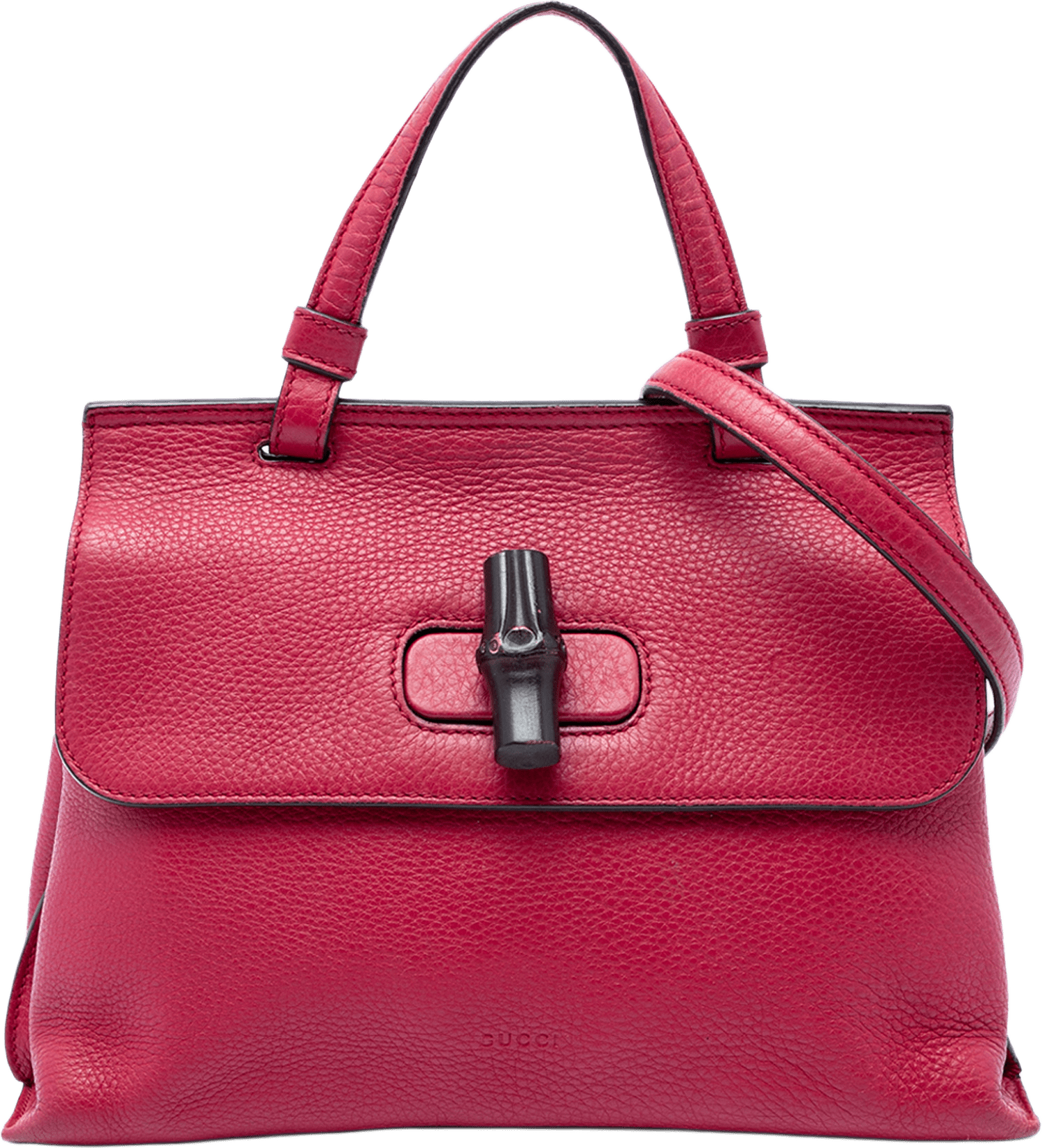 Gucci Small Calfskin Bamboo Daily Satchel, från Luxclusif, i färgen rosa.