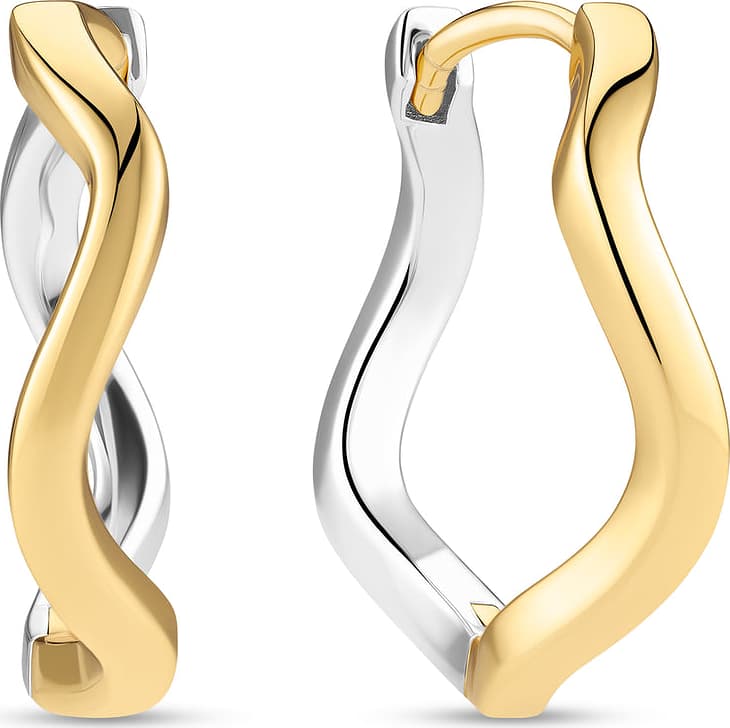 Örhängen Ellera Waves Pianura, från Sif Jakobs Jewellery, i färgen gold - silver.