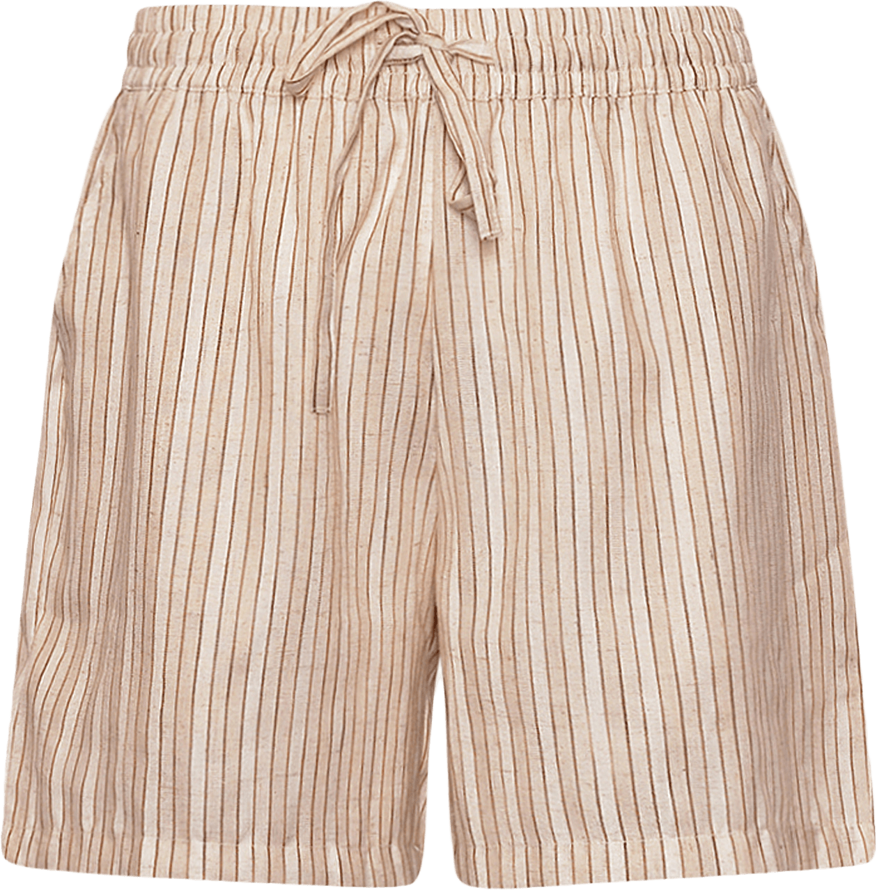 Iris, Shorts, Stripe Cotton - Beige/camel Stripe
