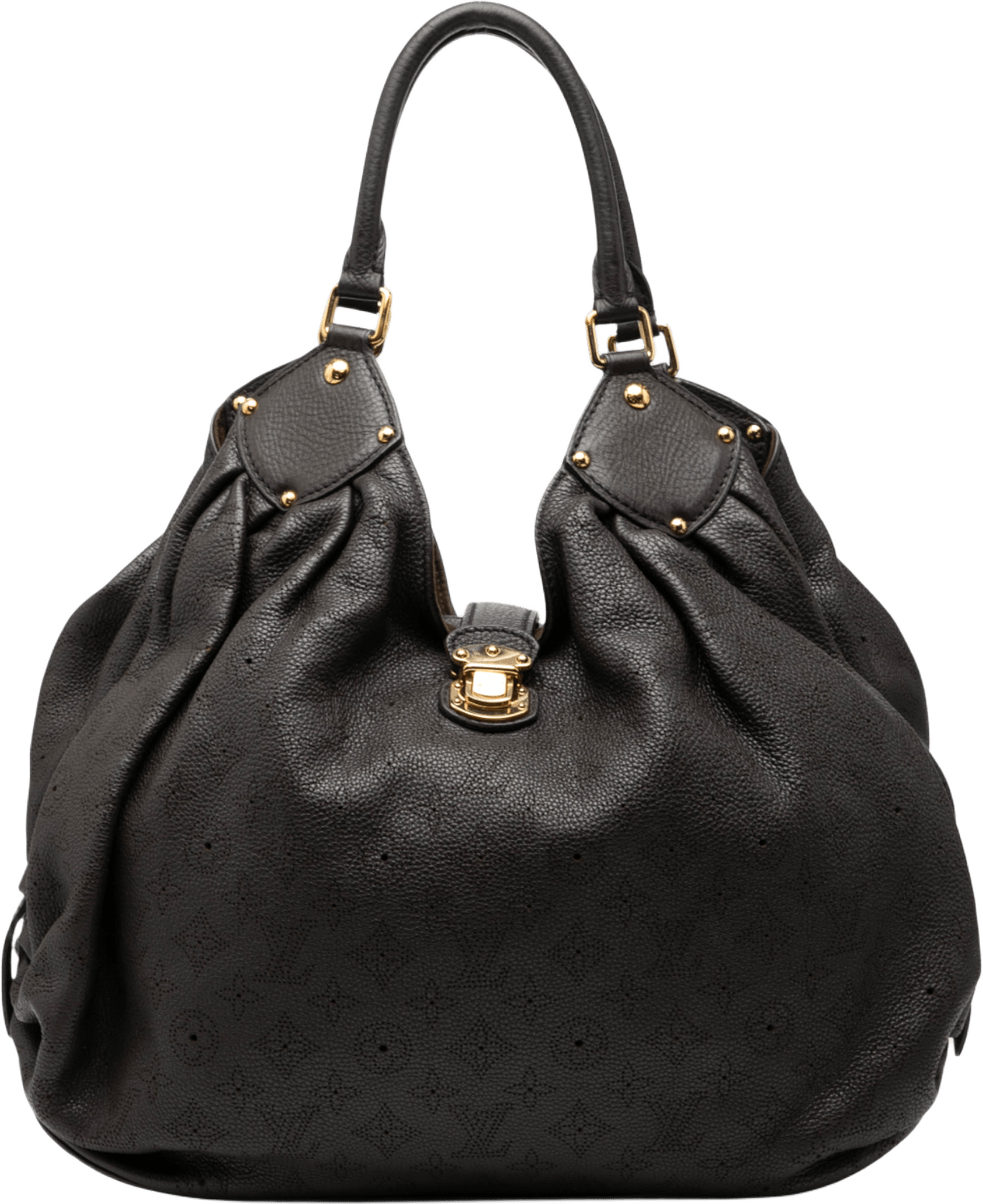 Louis Vuitton Monogram Mahina Xl, från Luxclusif, i färgen dark brown.