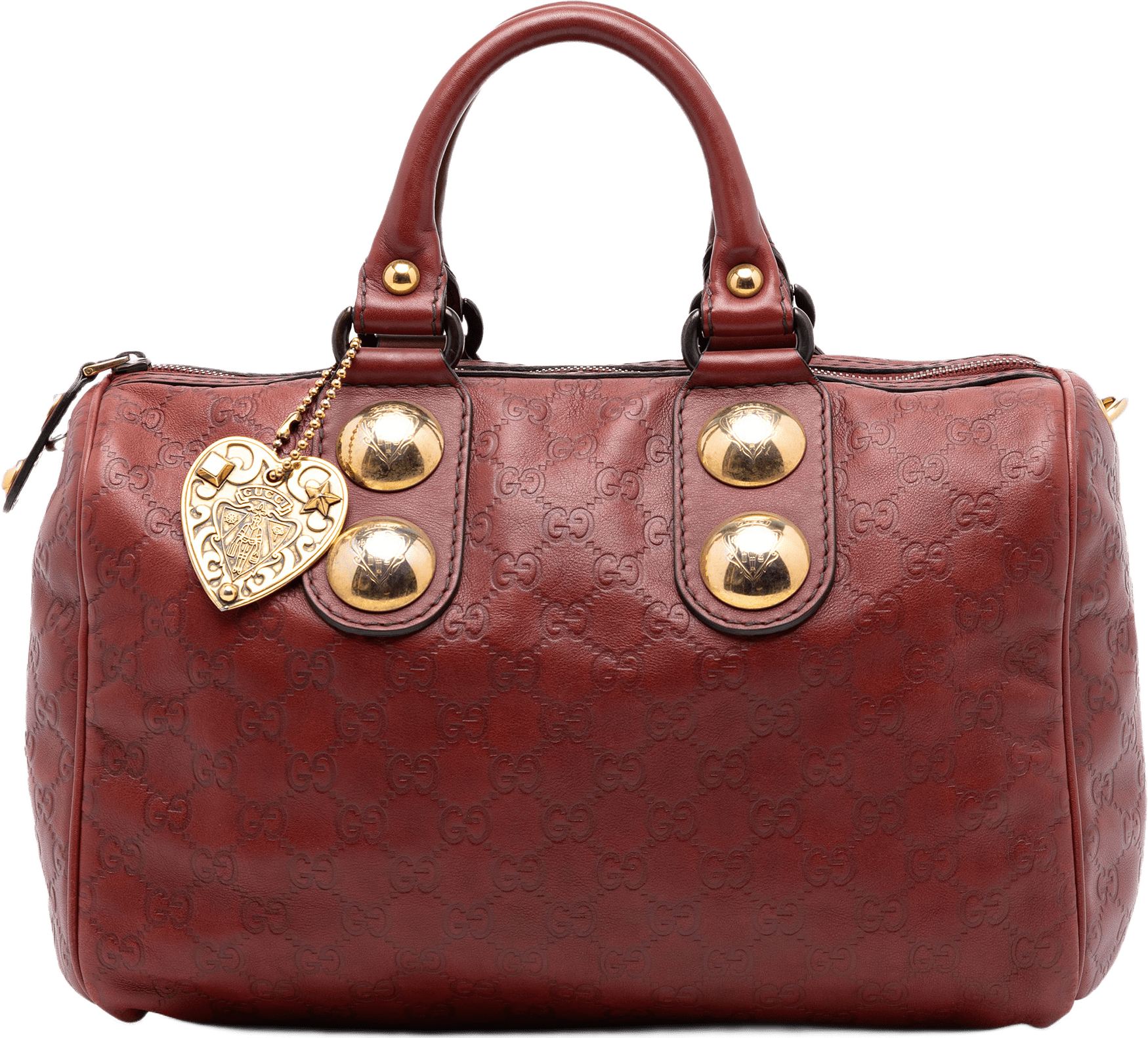 Gucci Guccissima Babouska Boston Bag, från Luxclusif, i färgen röd.