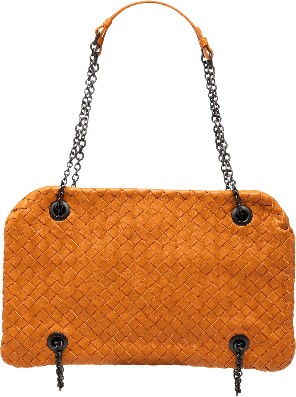 Bottega Veneta Nappa Intrecciato Duo Shoulder Bag, från Luxclusif, i färgen orange.