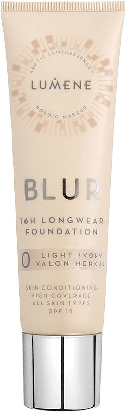 Blur 16H Longwear Foundation SPF 15, från Lumene, i färgen 0 Light Ivory.