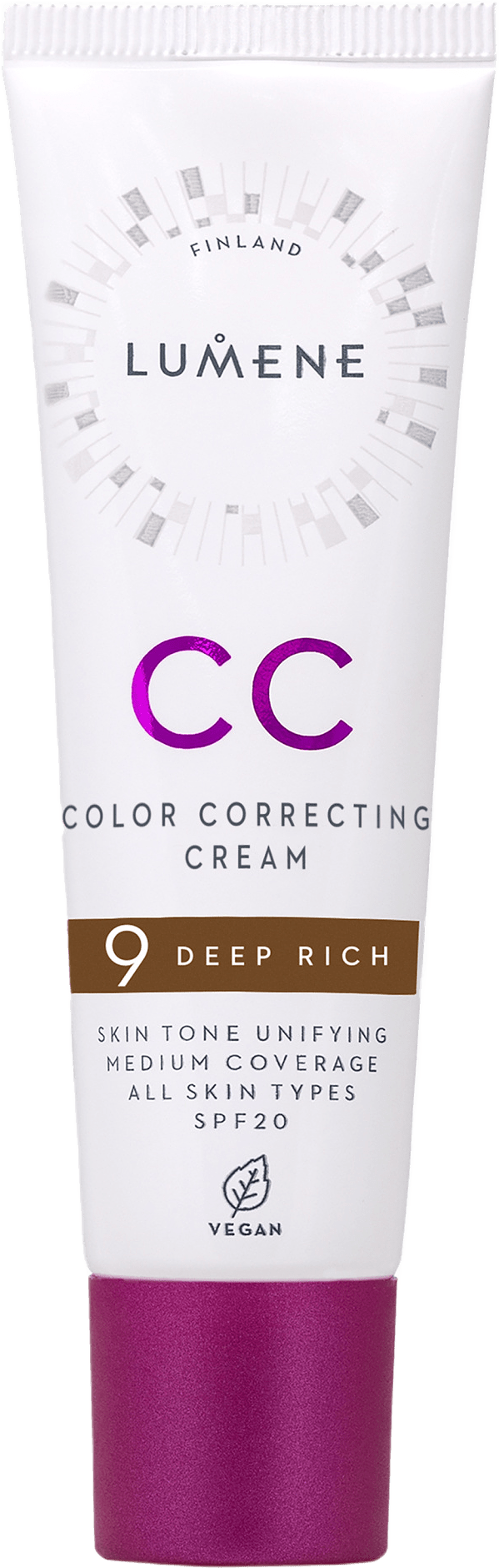 CC Color Correcting Cream SPF 20, från Lumene, i färgen 9 Deep Rich.