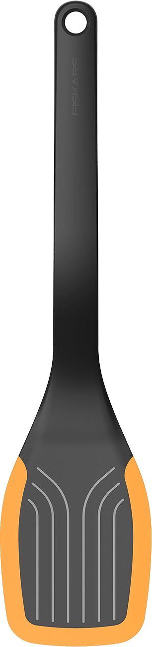 Stekspade FF Silikon 29 cm, från Fiskars, i färgen Svart/Orange.
