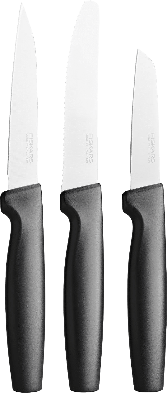Knivset litet FF 3 delar, från Fiskars, i färgen Svart.
