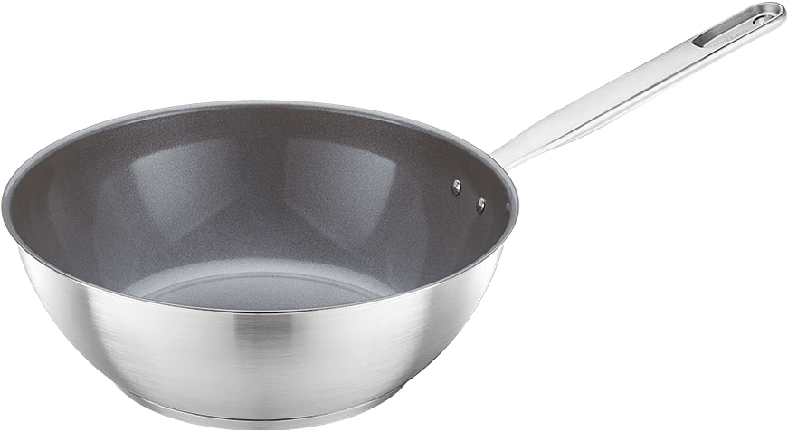Wok All Steel 28 cm, från Fiskars, i färgen Silver.