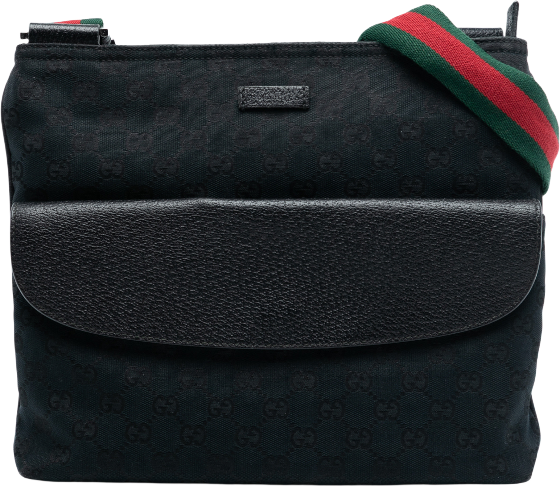 Gucci Gg Canvas Web Crossbody, från Luxclusif, i färgen black.