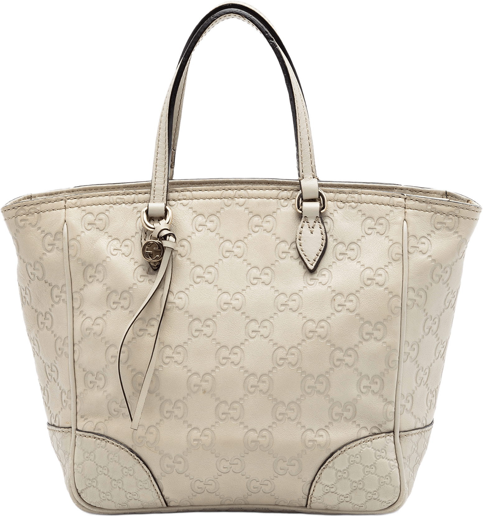 Gucci Small Guccissima Bree Satchel, från Luxclusif, i färgen off white.
