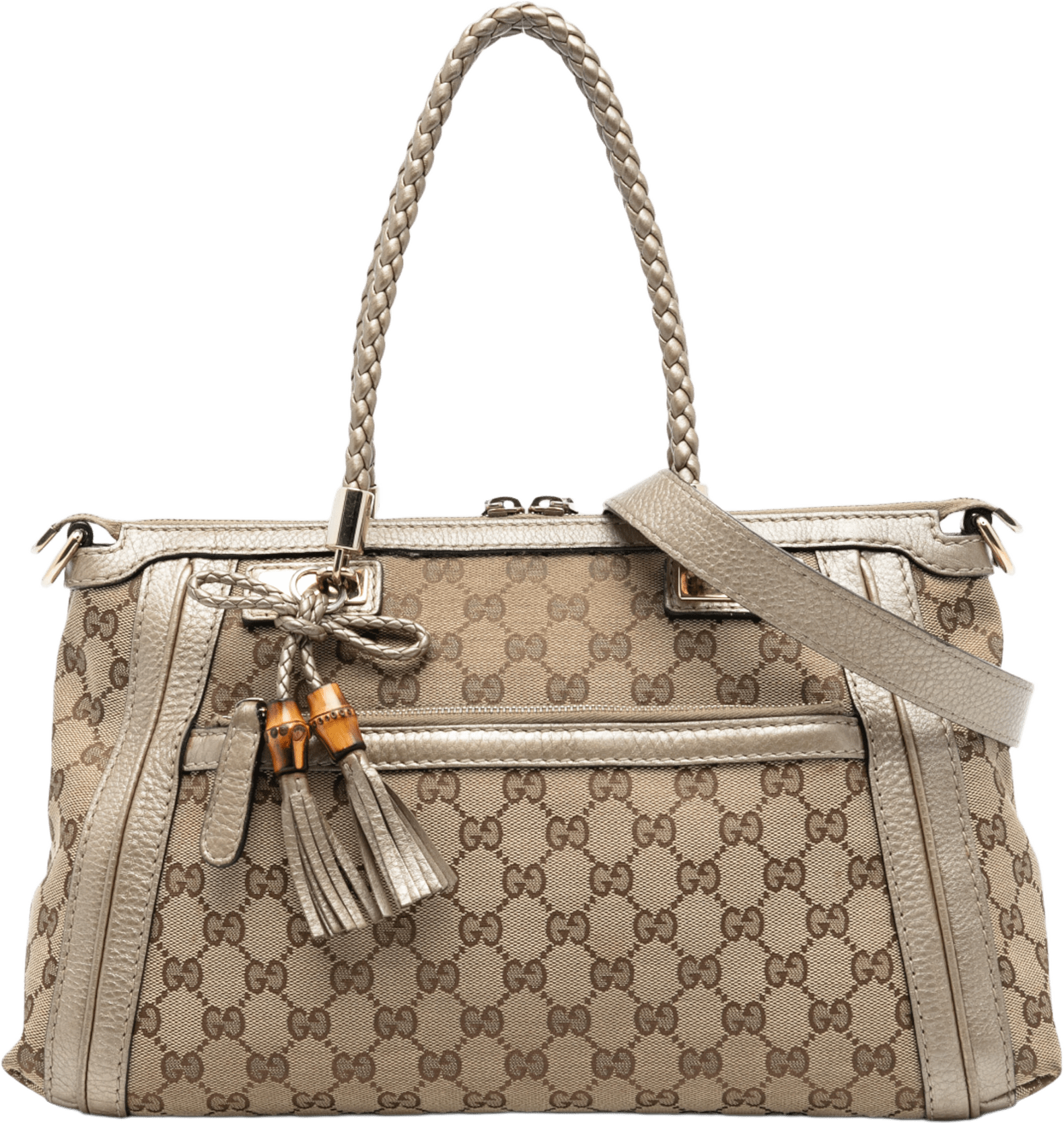 Gucci Gg Canvas Bella Satchel, från Luxclusif, i färgen beige.