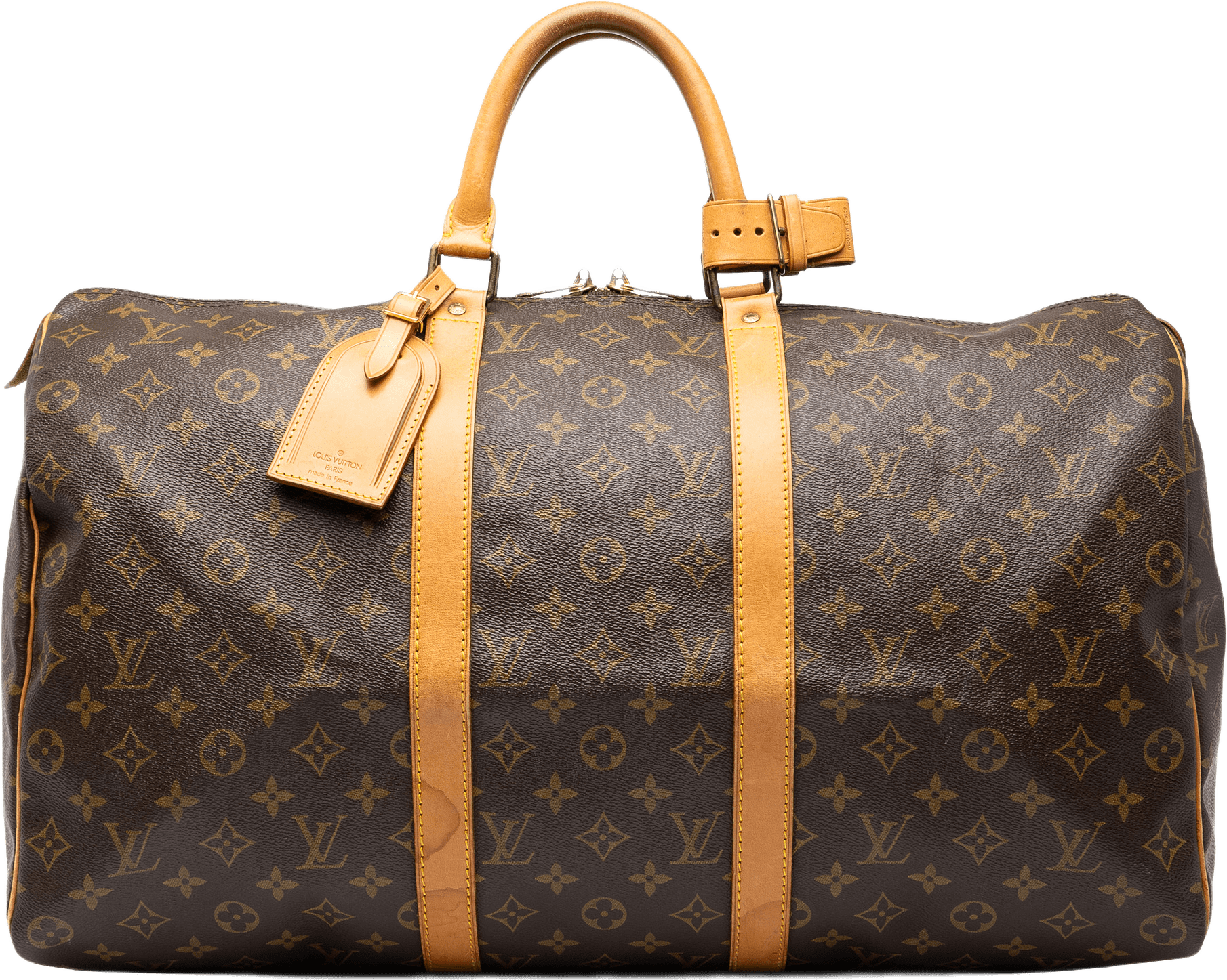 Louis Vuitton Monogram Keepall 50, från Luxclusif, i färgen brun.