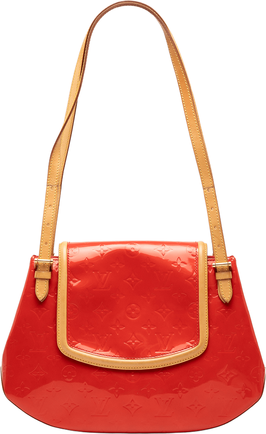 Louis Vuitton Monogram Vernis Biscayne Bay Gm, från Luxclusif, i färgen red.