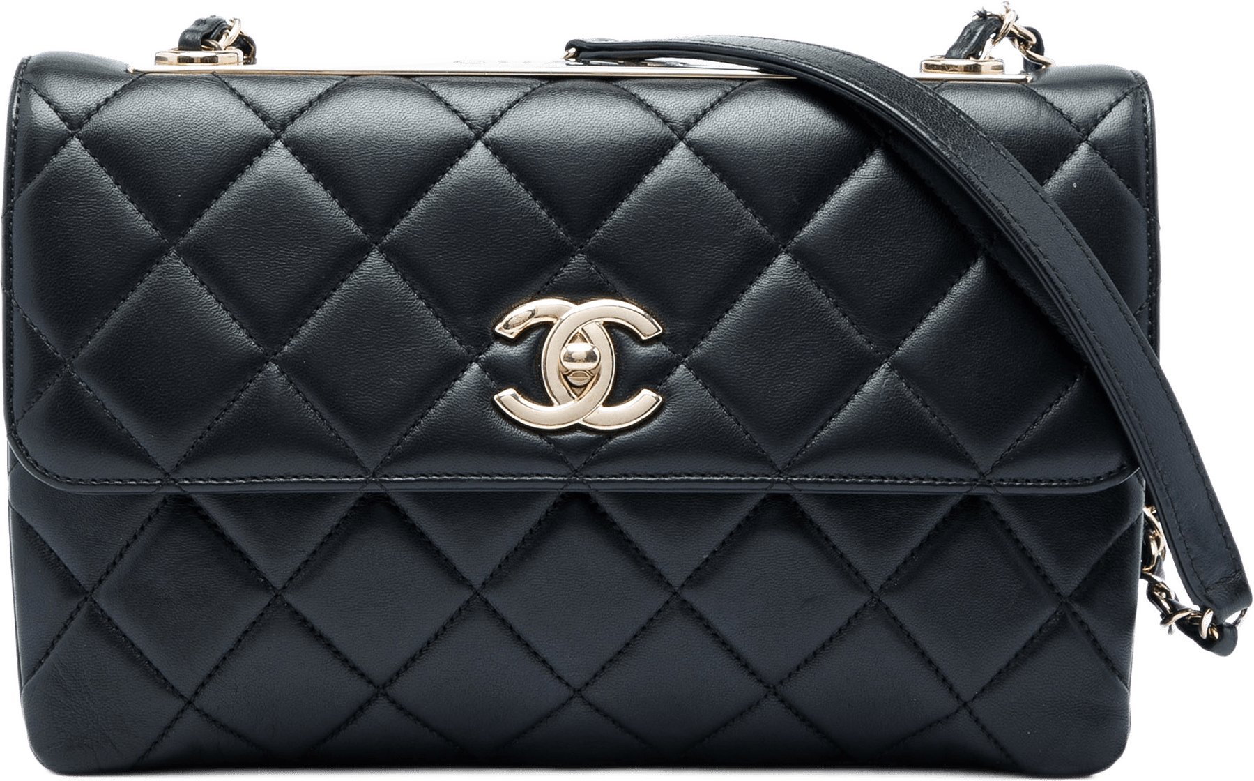 Chanel Medium Lambskin Trendy Cc Flap, från Luxclusif, i färgen svart.