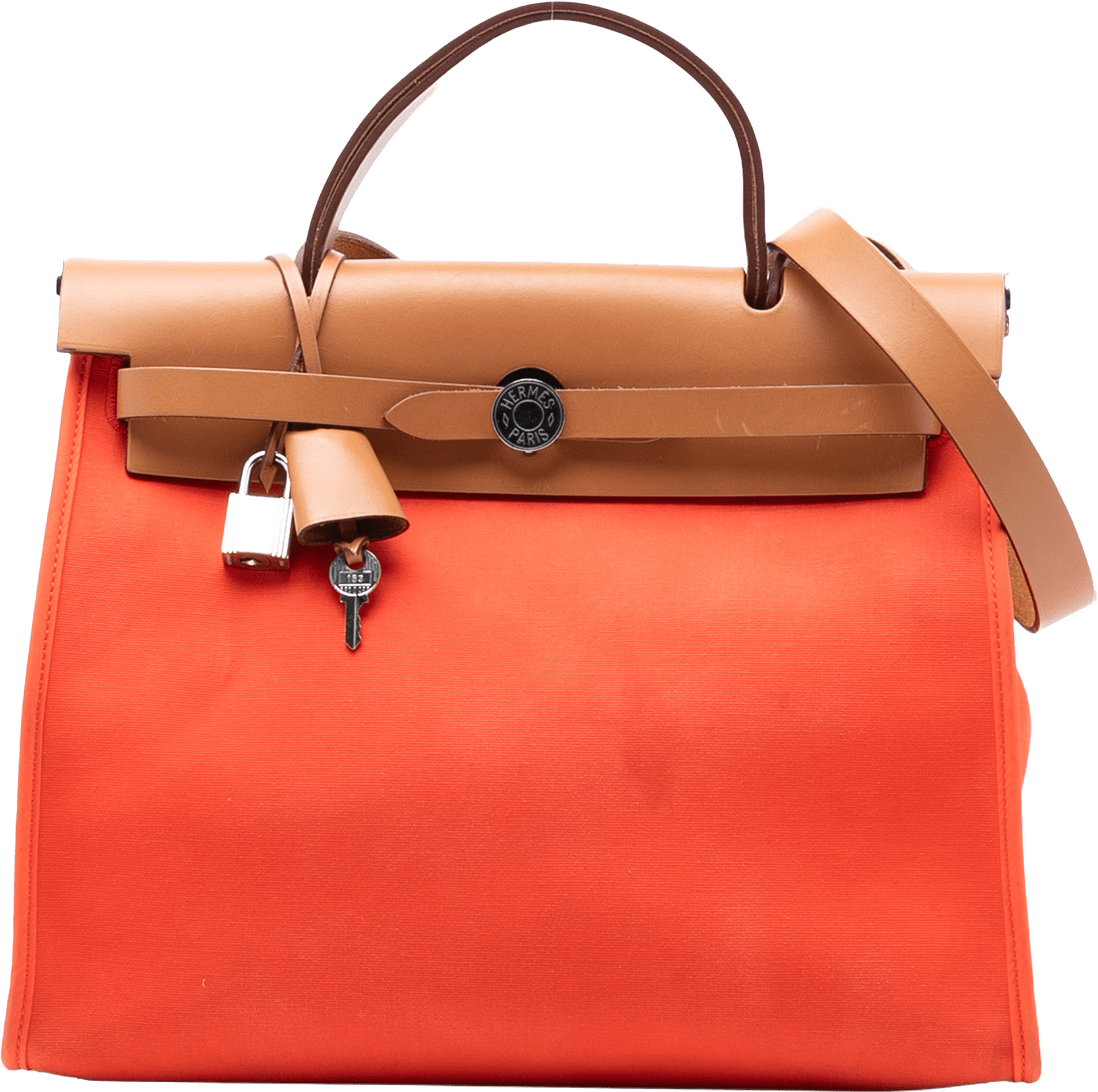 Hermès Toile Herbag Zip 31, från Luxclusif, i färgen dark orange.