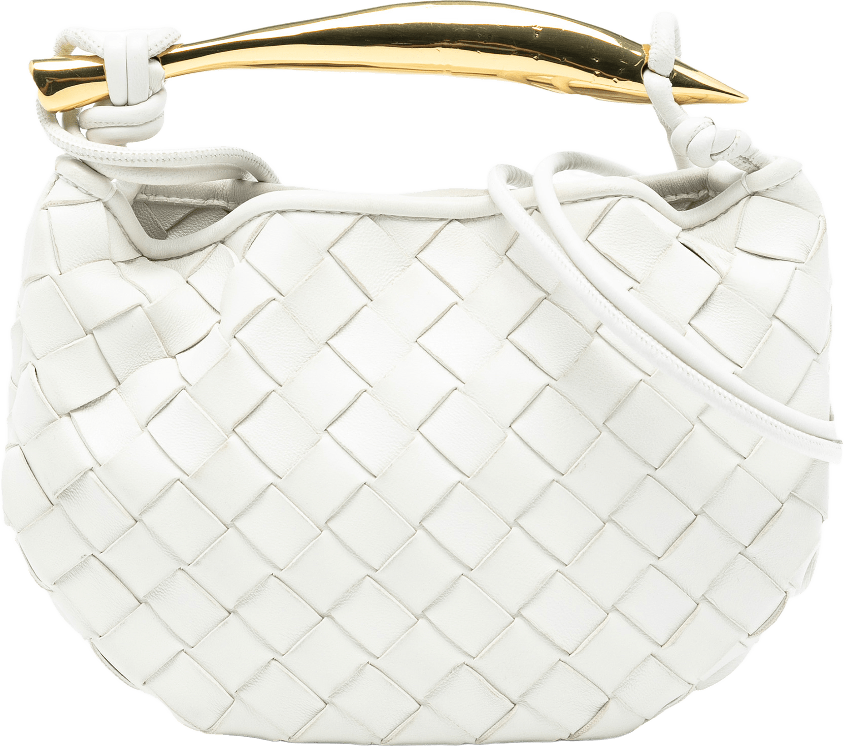 Bottega Veneta Baby Lambskin Intrecciato Sardine, från Luxclusif, i färgen white.