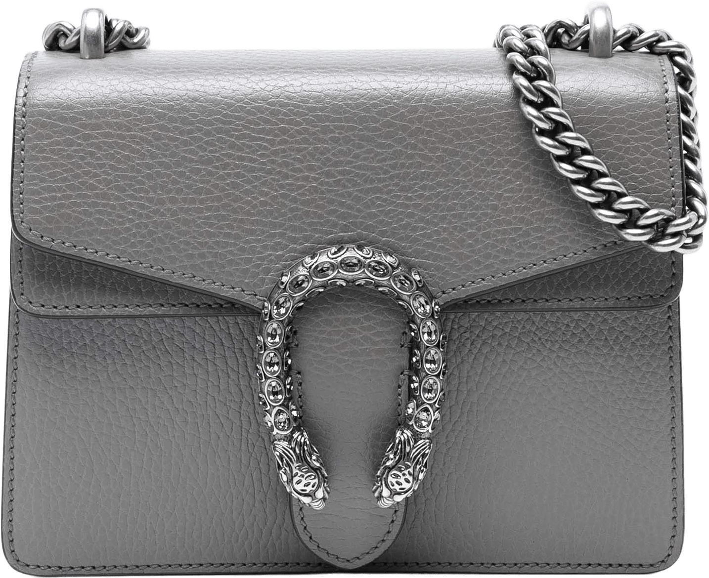 Gucci Small Leather Dionysus Crossbody, från Luxclusif, i färgen gray.