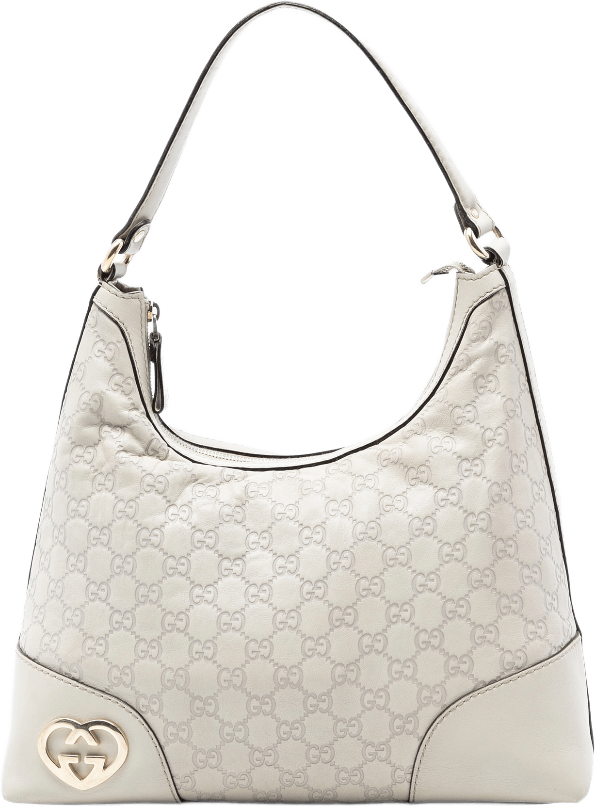 Gucci Guccissima Lovely Shoulder Bag, från Luxclusif, i färgen off white.