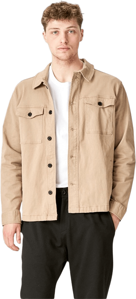 Twill Overshirt, från TeeShoppen, i färgen mörk sand.