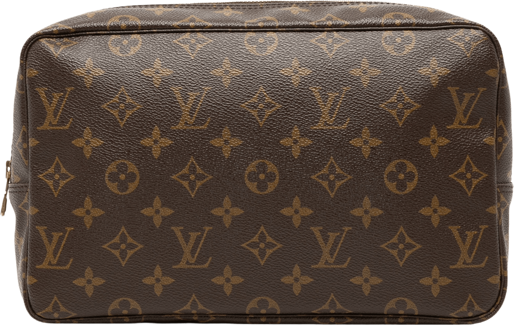 Louis Vuitton Monogram Trousse Toilette 28, från Luxclusif, i färgen brown.