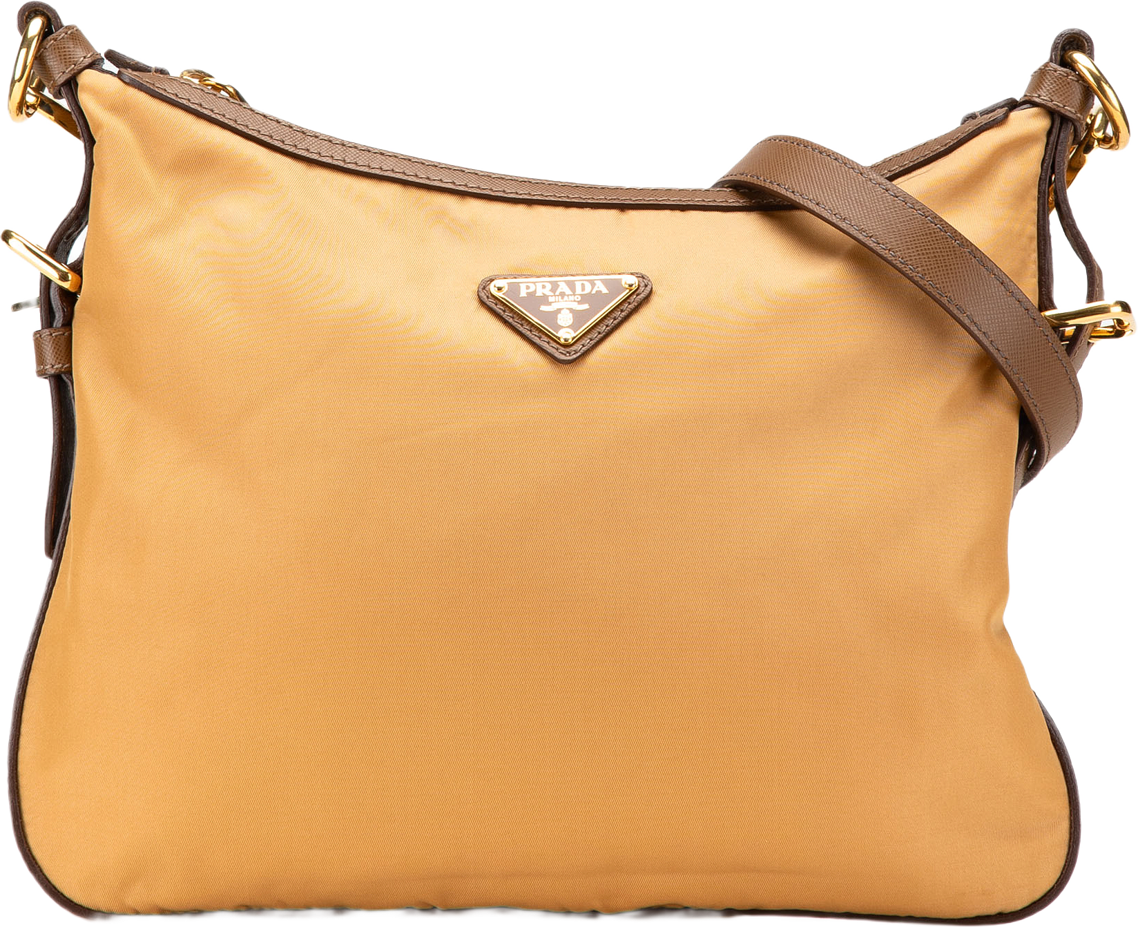 Prada Saffiano Trimmed Tessuto Zip Top Crossbody