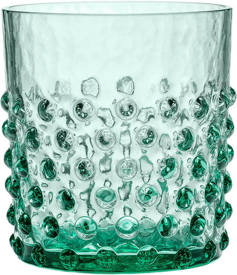 Cecilia Drickglas, Korta, 2-pack, från In Flore, i färgen blue green.