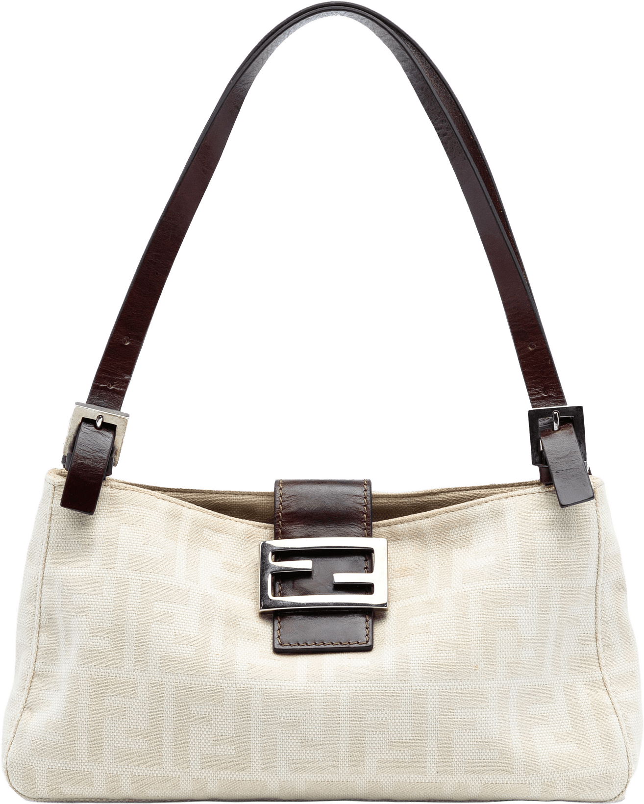 Fendi Zucca Canvas Shoulder Bag, från Luxclusif, i färgen beige.