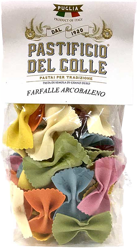 Farfalle Arcobaleno, från Fancy, Pastificio del Colle, i färgen Regnbåge.
