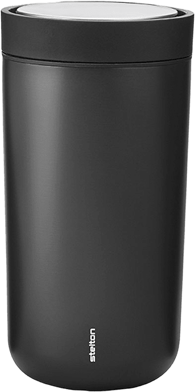 Termomugg To Go Click, från Stelton, i färgen Black/Metallic.