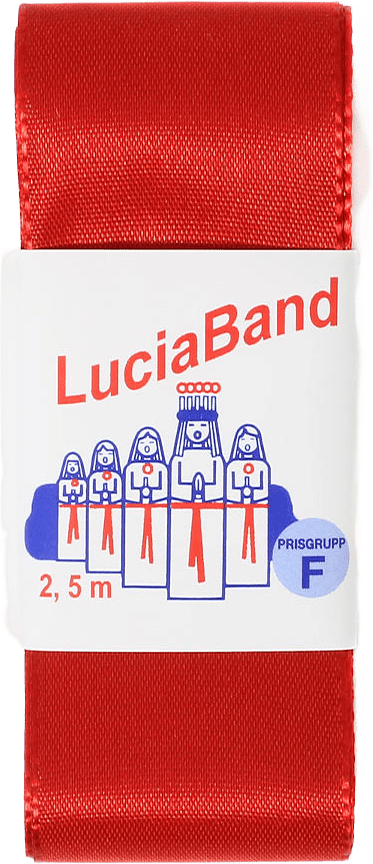 Luciaband 40 mm, från Trend-Tex, i färgen Röd.