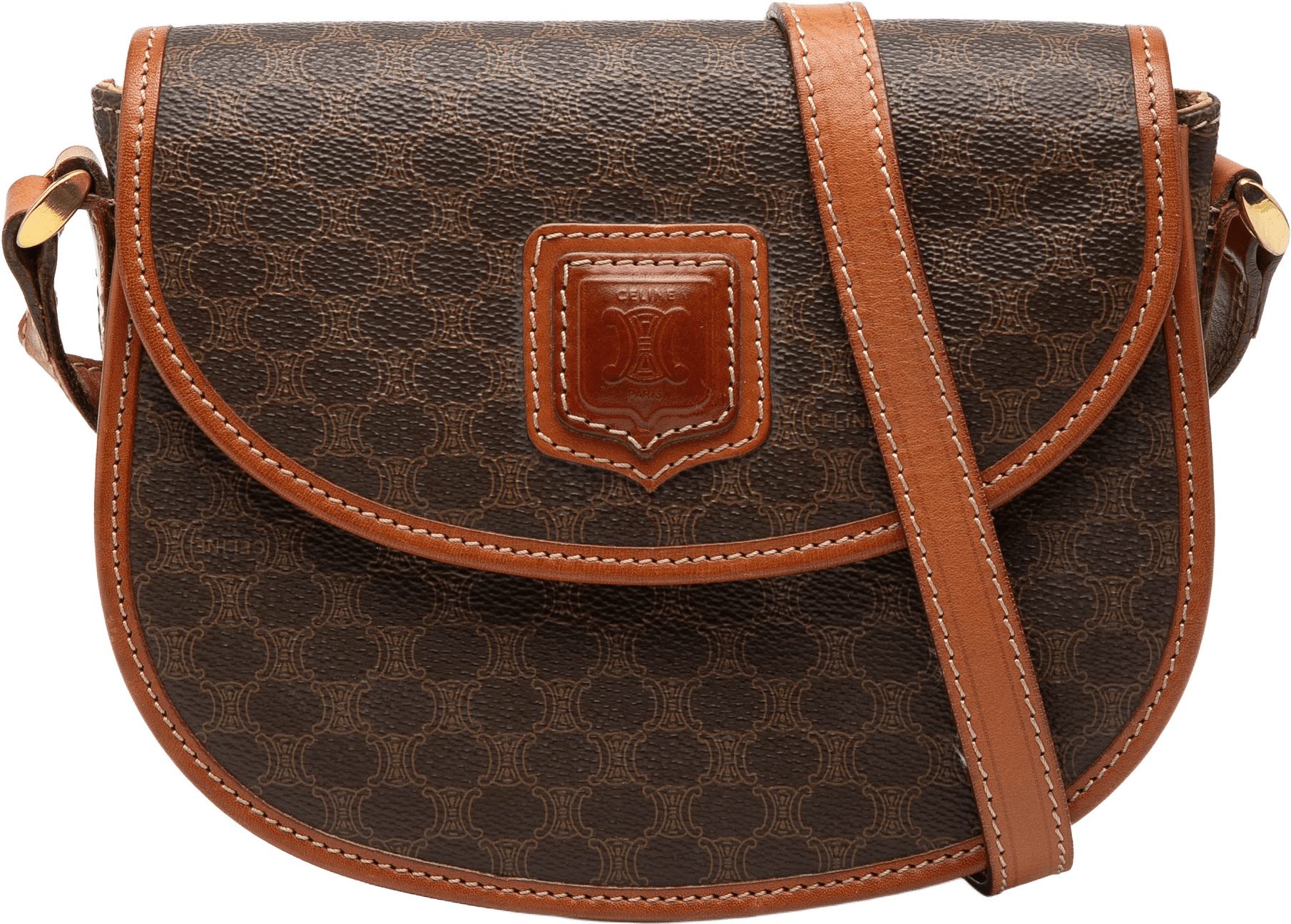Celine Macadam Coated Canvas Crossbody, från Luxclusif, i färgen dark brown.