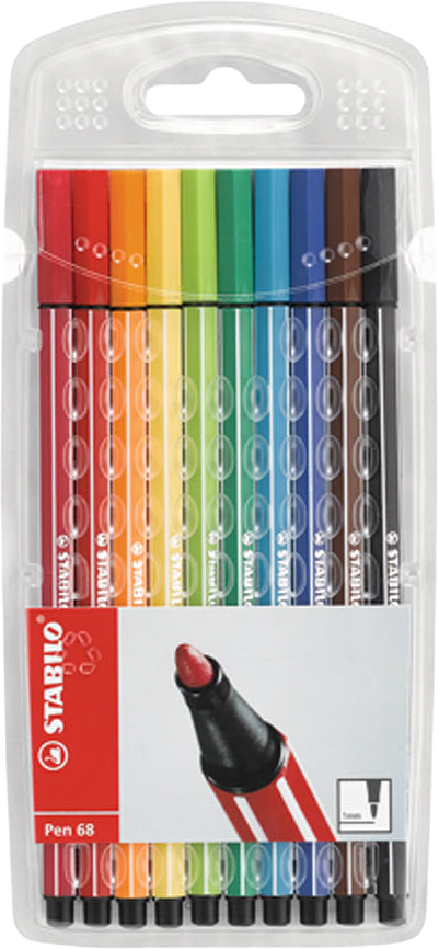 Pen 68 Basic 1 mm 10-pack, från Stabilo.