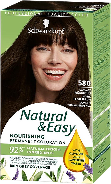 Natural & Easy 580 Sammet Mörkbrun, från Schwarzkopf, i färgen Sammet Mörkbrun.