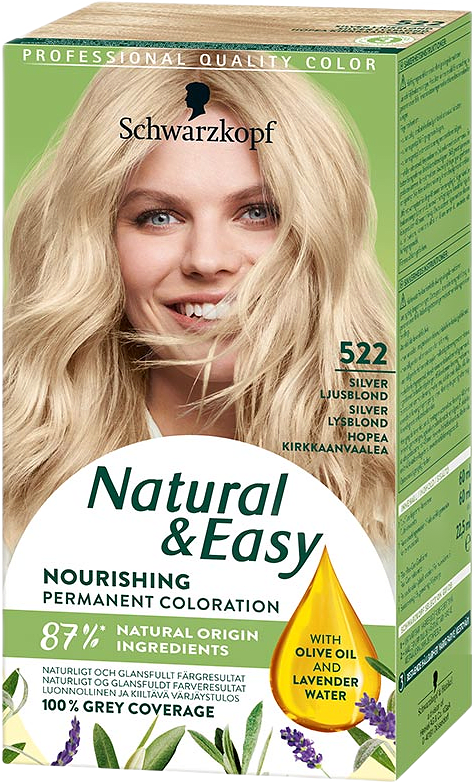 Natural & Easy 522 Silver Ljusblond, från Schwarzkopf, i färgen Silver Ljusblond.